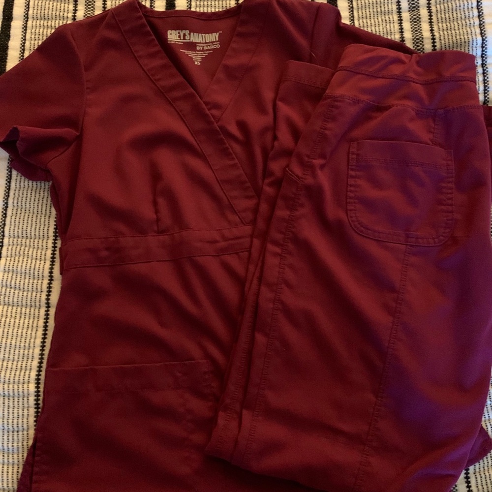 Maroon Colored Grey’s Anatomy Scrub set